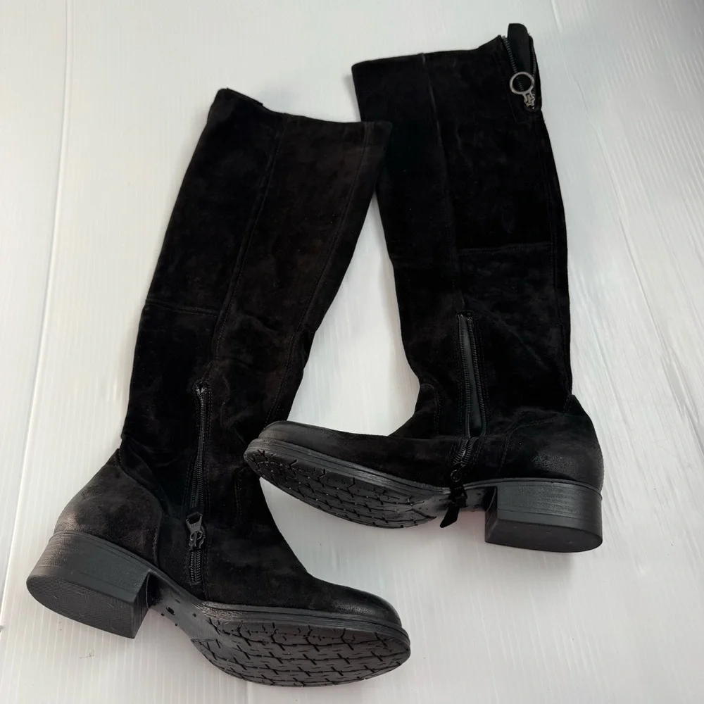 🆕 Miz Mooz Black Over the Knee suede leather Boots size 39 (8.5-9 US) NWOT